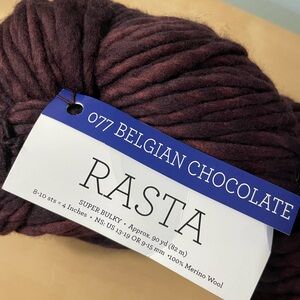 Malabrigo Rasta Yarn in Belgian Chocolate super bulky weight